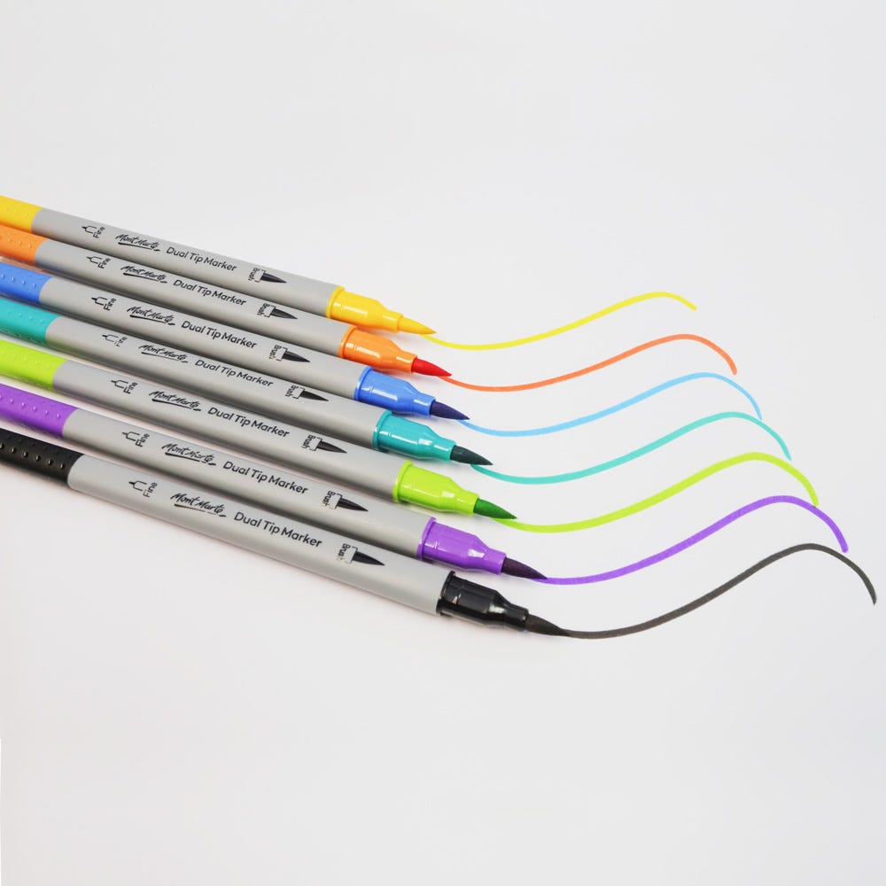 ფუნჯი/კალმები 48  ფერი ნაკრები MM Dual Tip Brush/Fineliners 48pc