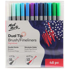 ფუნჯი/კალმები 48  ფერი ნაკრები MM Dual Tip Brush/Fineliners 48pc