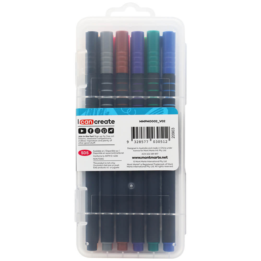 ფერადი ფაინლაინერები 12 ცალი MM Fineliner Soft Grip 12pc