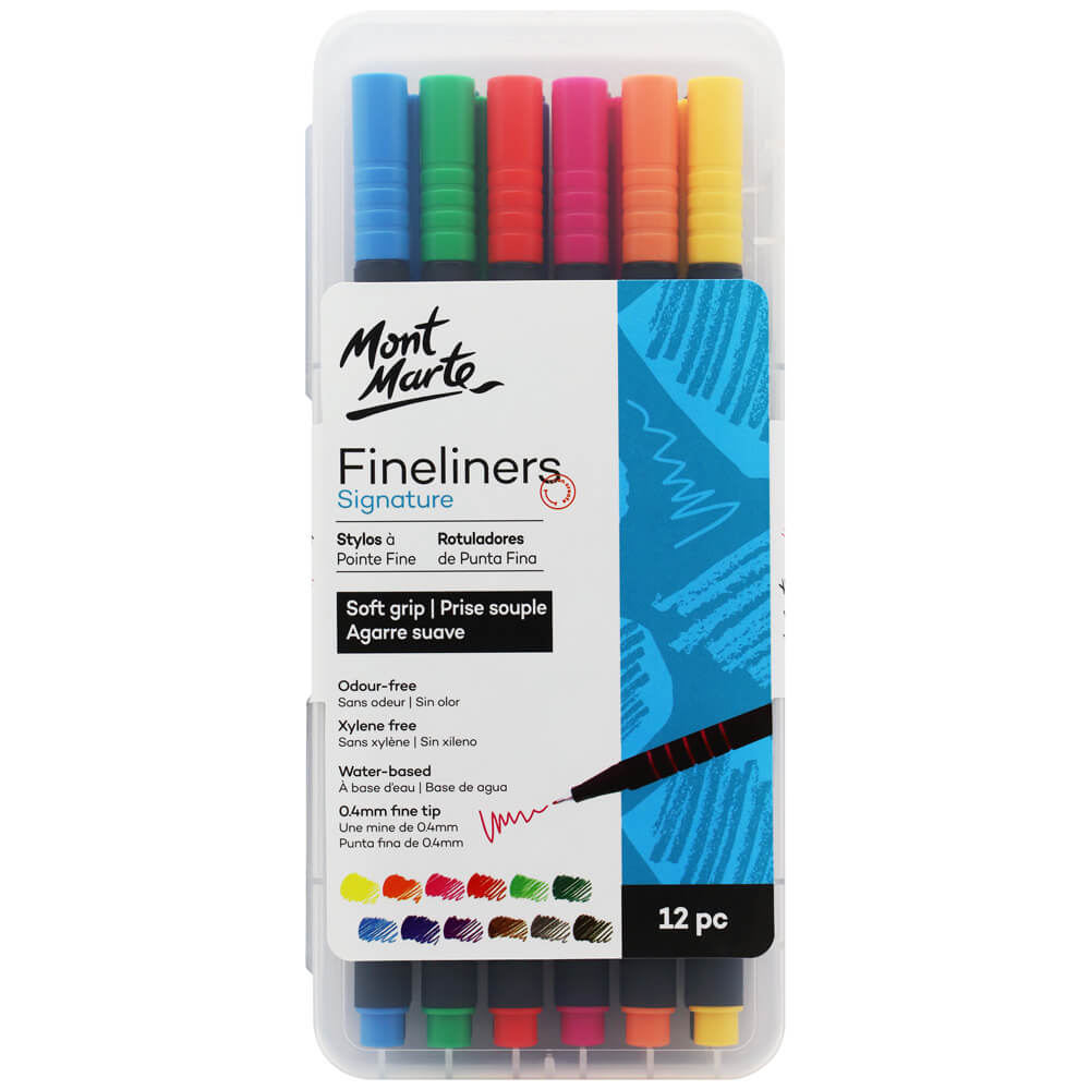 ფერადი ფაინლაინერები 12 ცალი MM Fineliner Soft Grip 12pc