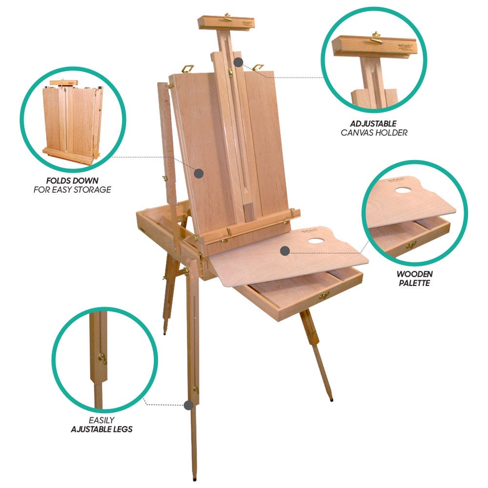 ფრანგული ყუთი მოლბერტი (დიდი) MM French Box Easel Extra Large Beech