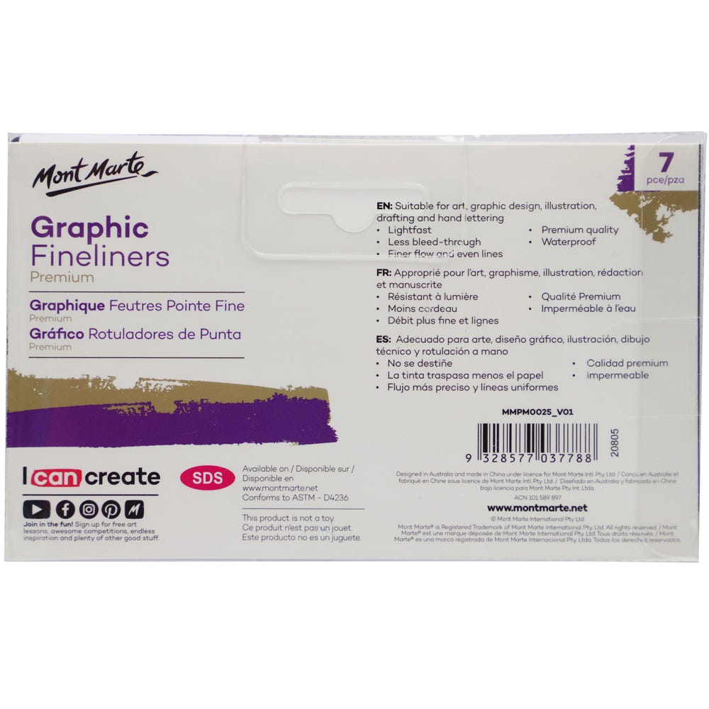 გრაფიკის ფაინლაინერები Graphic Fineliners Set 7pc