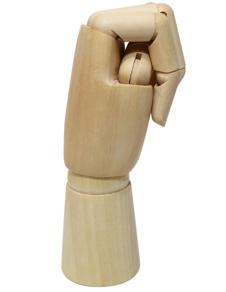 ხის მანეკენი ხელის (მარცხენა)MM Hand Manikin 25cm Left