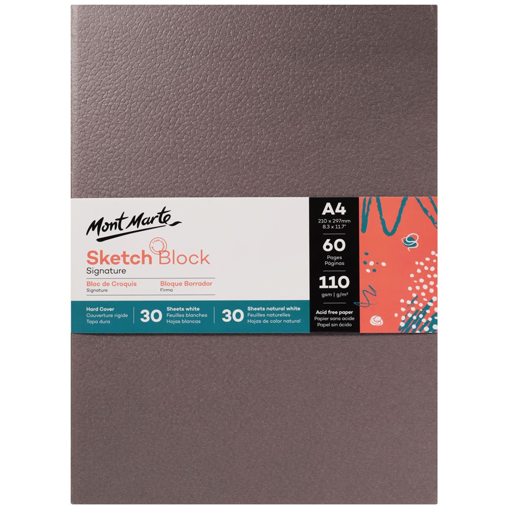 სკეჩბუქი მყარი ყდით MM Sketch Block Hard Cover A4 60 Sheets