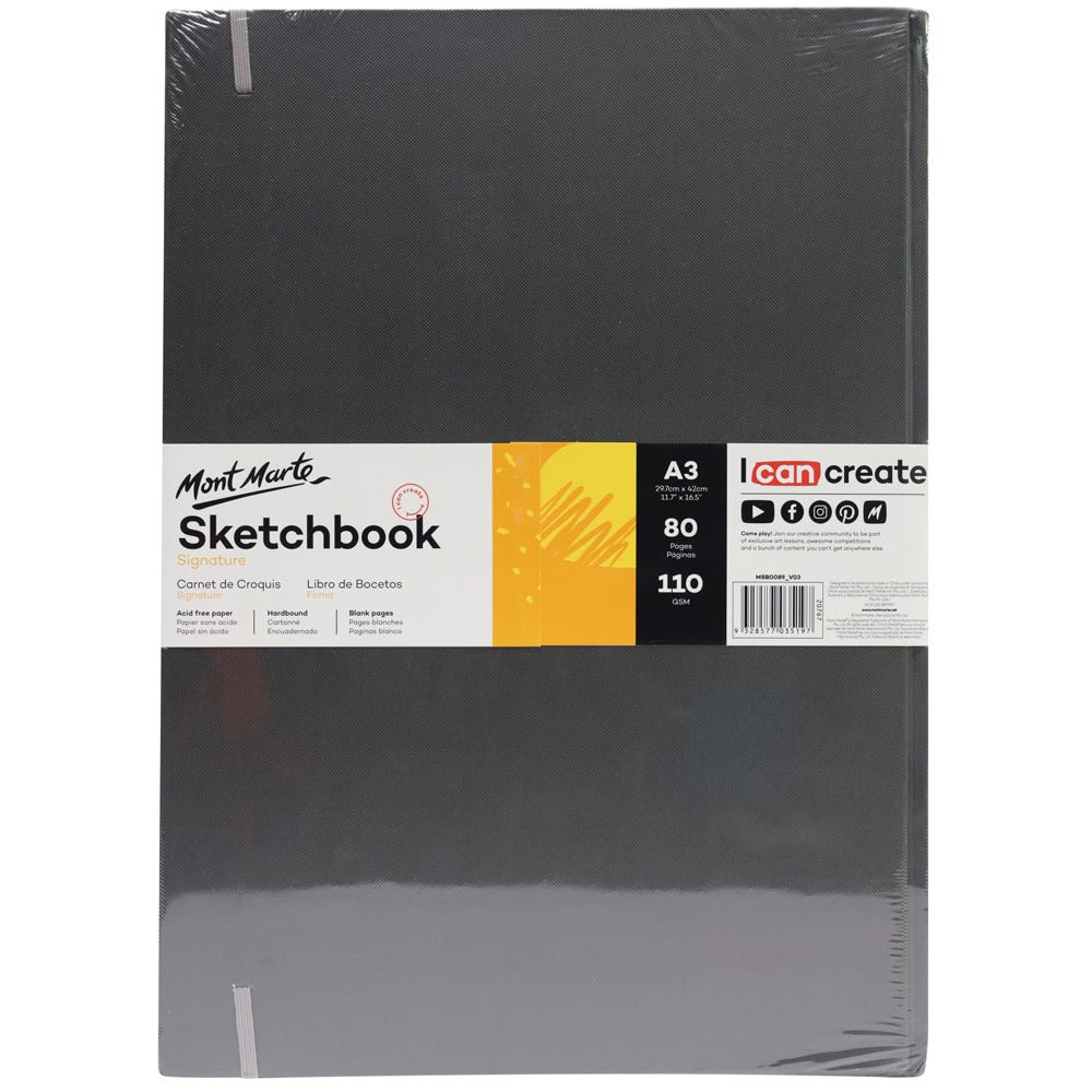 სკეჩბუქი მყარი ყდით MM Hardbound Sketch Book 110gsm A3