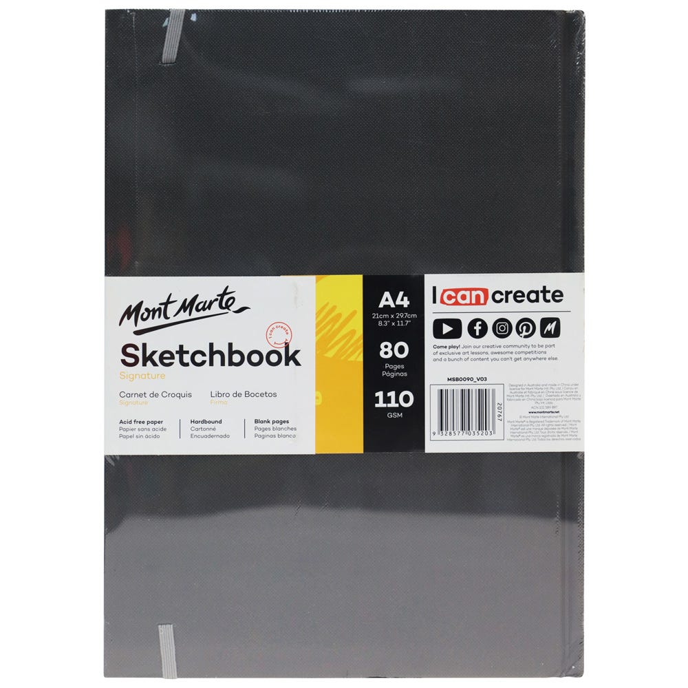 სკეჩბუქი მყარი ყდით MM Hardbound Sketch Book 110gsm A4