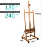 დიდი სტუდიო მოლბერტი MM Large Studio Easel w/castors Beech Wood