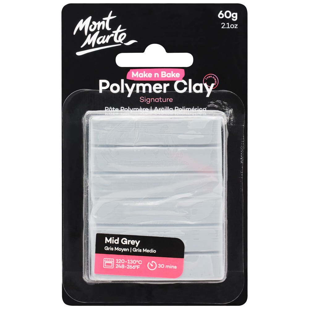 პოლიმერული თიხა (გამოსაწვავი) Make n Bake Polymer Clay 60g - Light Grey