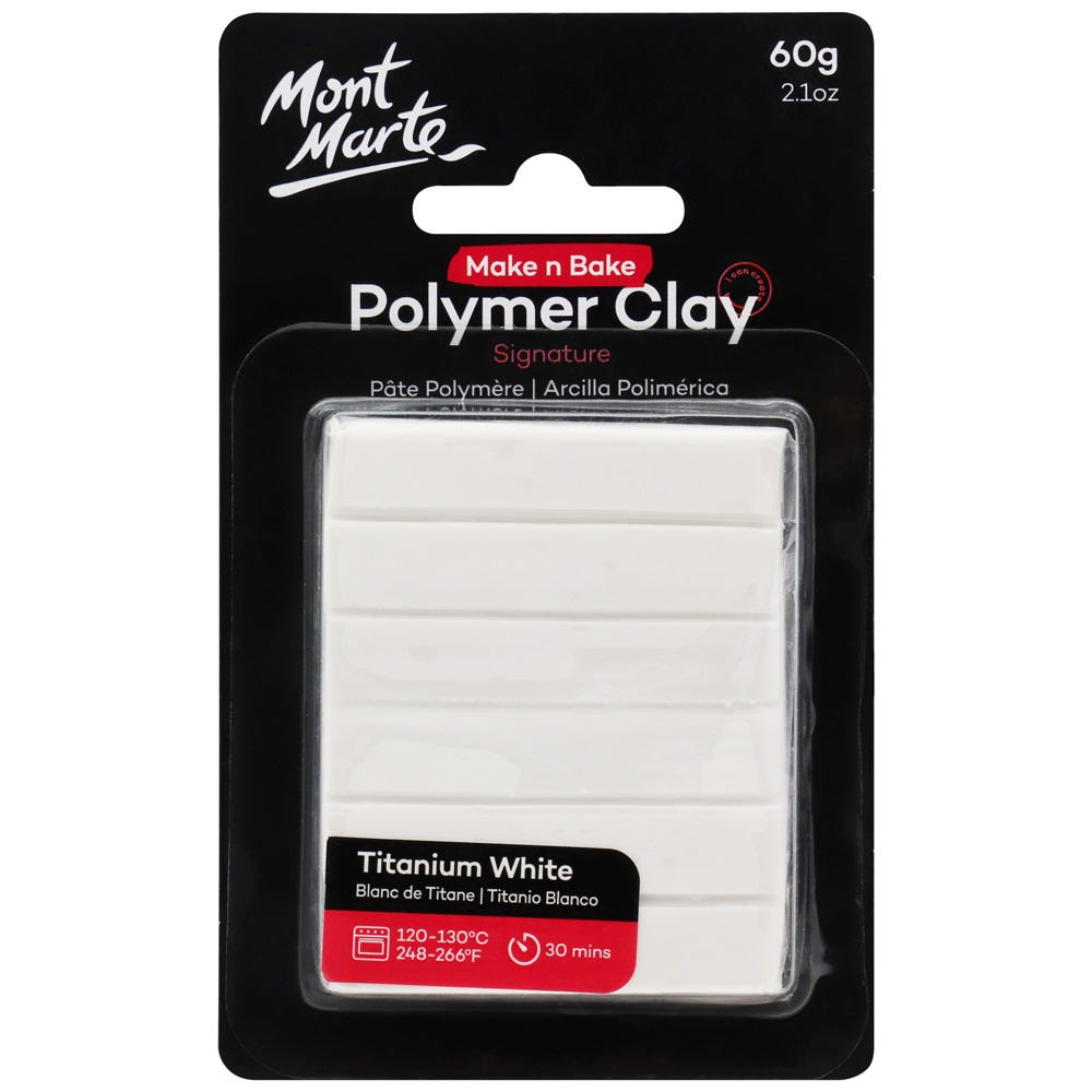 პოლიმერული თიხა (გამოსაწვავი) Make n Bake Polymer Clay 60g - Titanium White