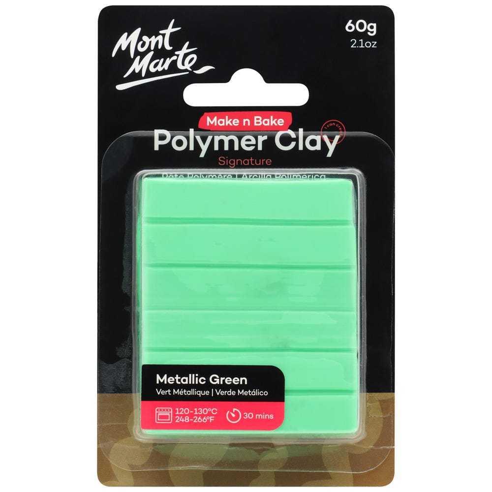 პოლიმერული თიხა (გამოსაწვავი) Make n Bake Polymer Clay 60g - Metallic Green