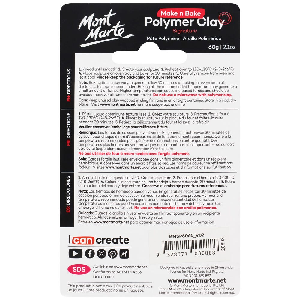 პოლიმერული თიხა (გამოსაწვავი) Make n Bake Polymer Clay 60g - Metallic Pink