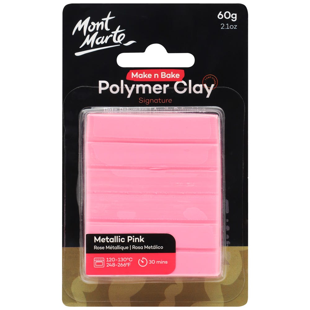 პოლიმერული თიხა (გამოსაწვავი) Make n Bake Polymer Clay 60g - Metallic Pink