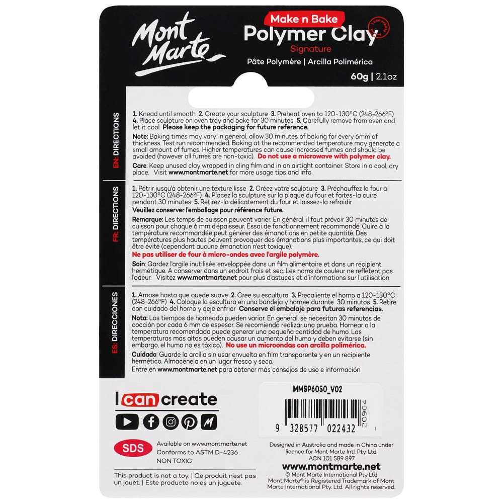 პოლიმერული თიხა Make n Bake Polymer Clay 60g - Scarlet