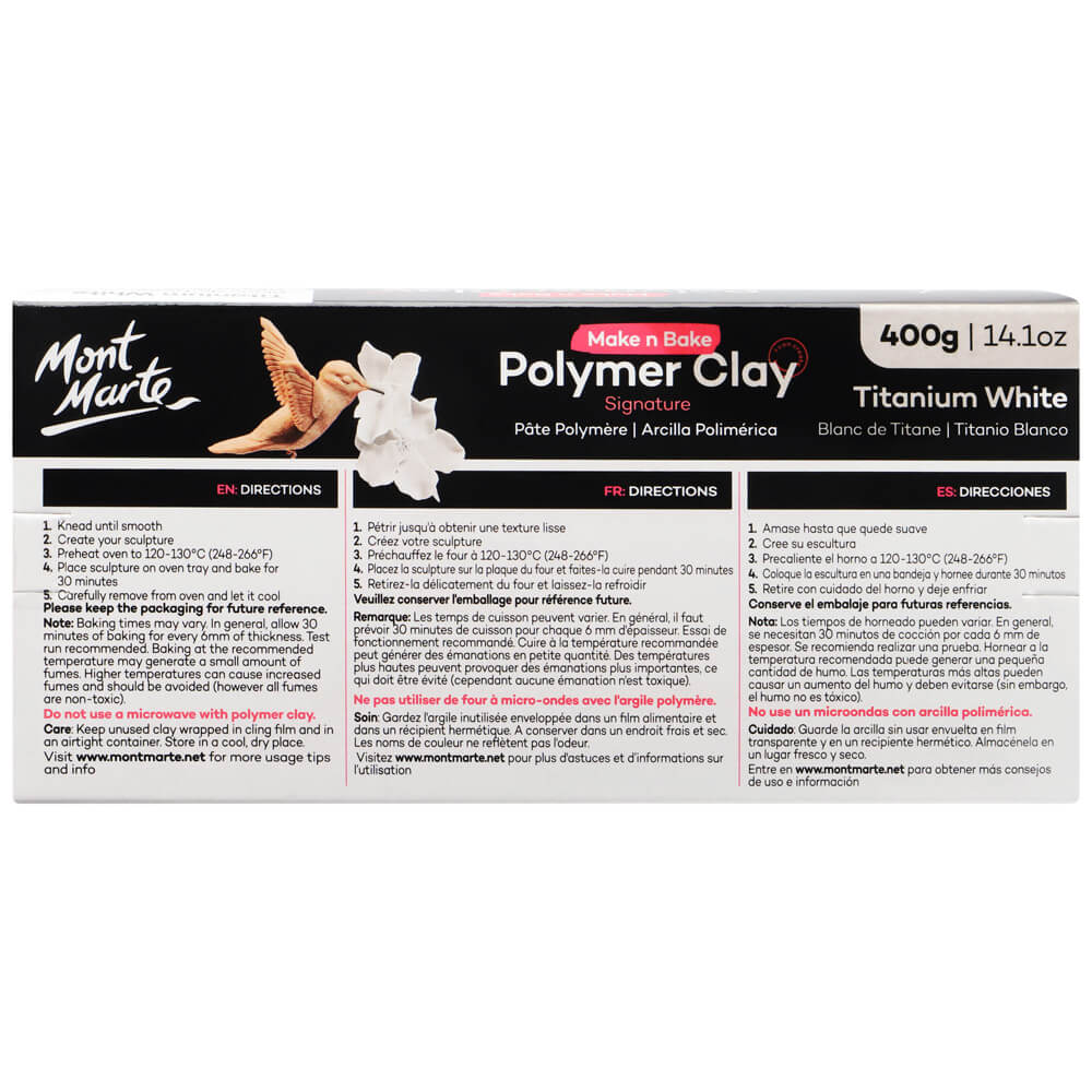 პოლიმერული თიხა (გამოსაწვავი) Make n Bake Polymer Clay 400g - Titanium White