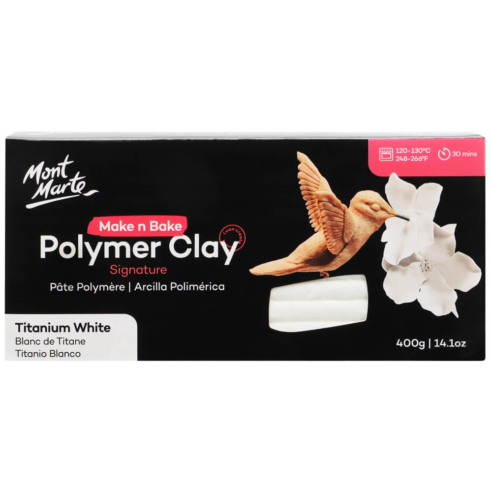 პოლიმერული თიხა (გამოსაწვავი) Make n Bake Polymer Clay 400g - Titanium White