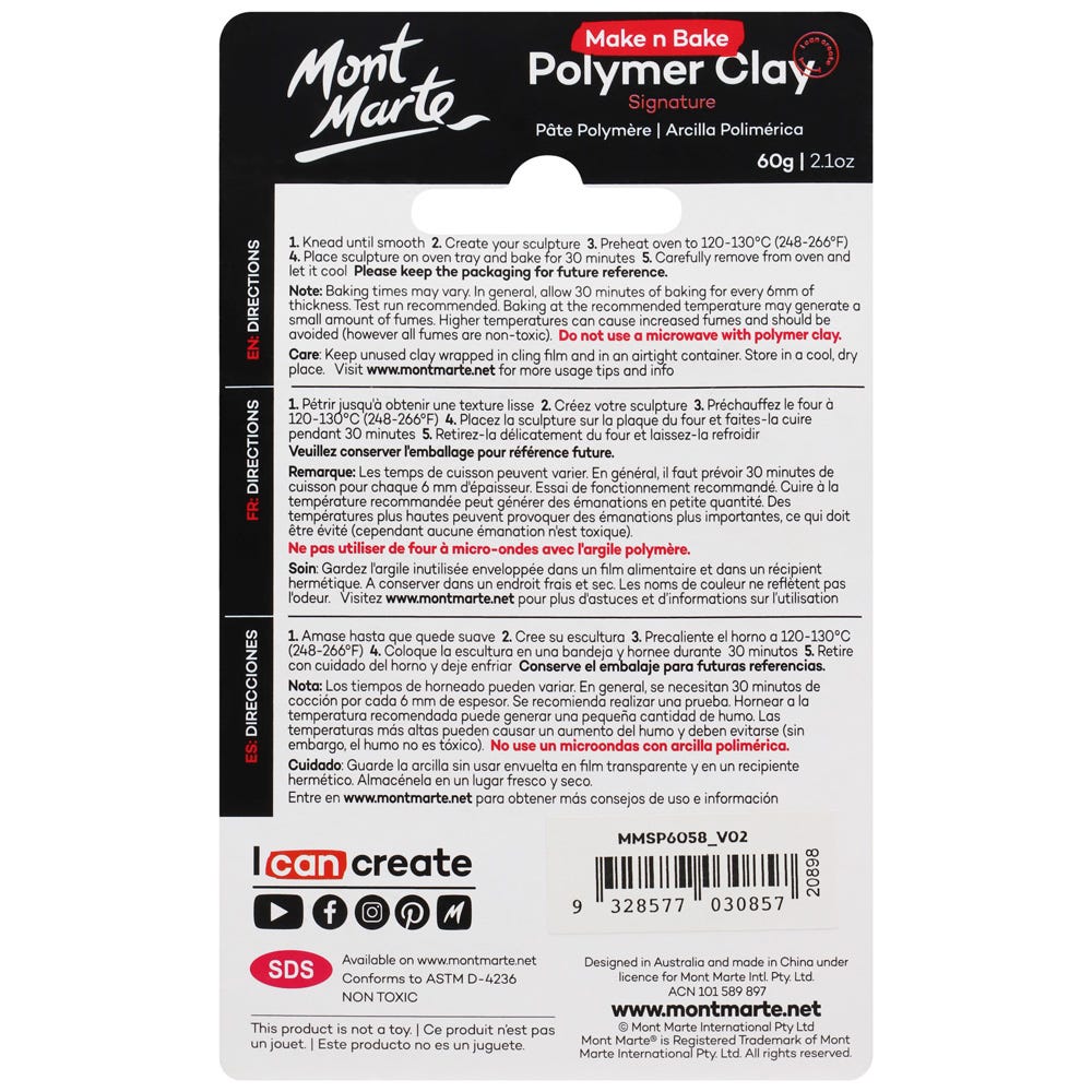პოლიმერული თიხა Make n Bake Polymer Clay 60g - Light Grey