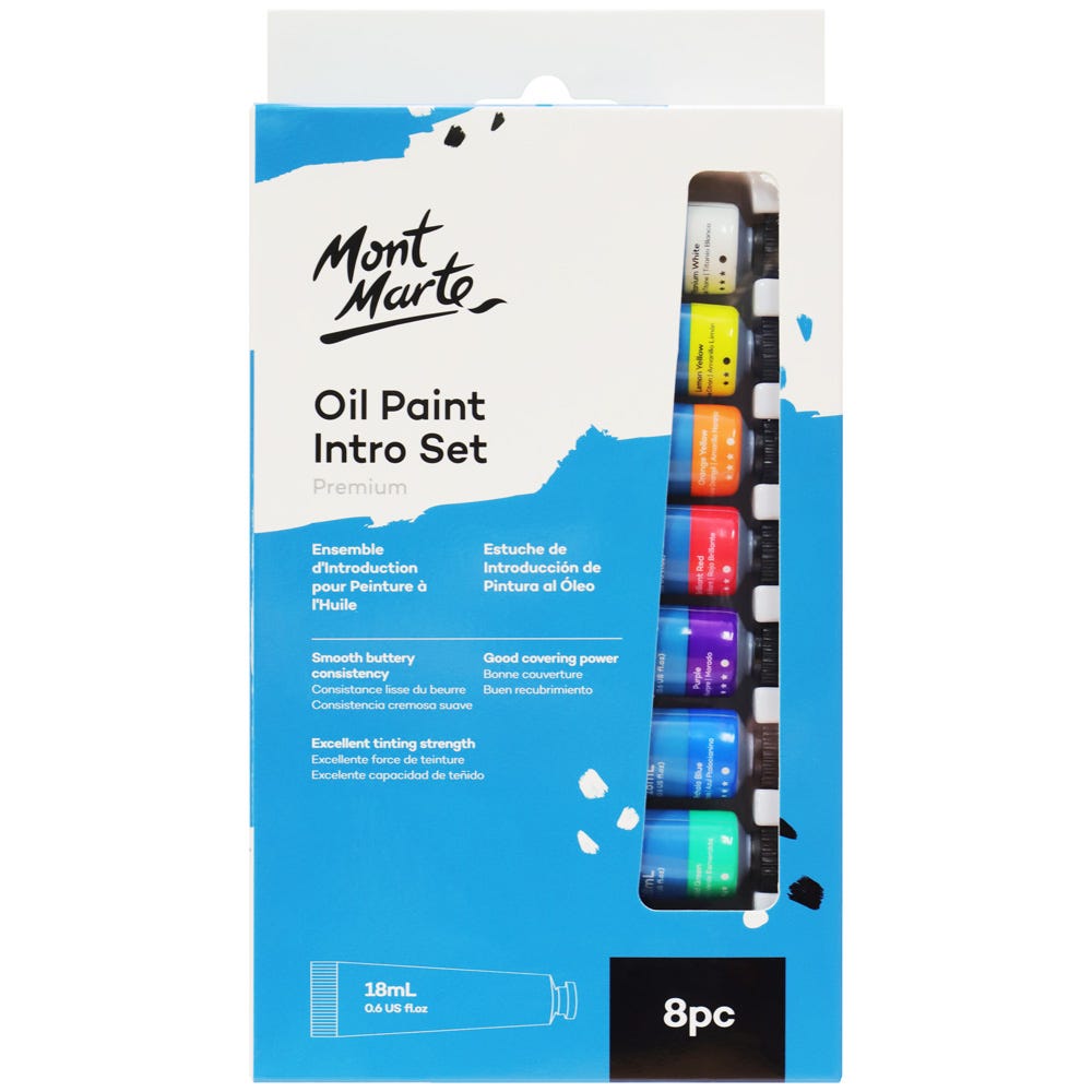 ზეთის საღებავის ნაკრები MM Oil Paint Intro Set 8pc x 18ml