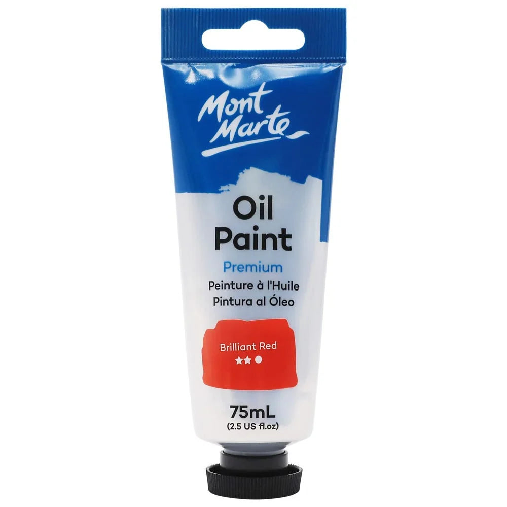 ზეთის საღებავი კაშკაშა წითელი 75 მლ - Oil Paint 75ml - Brilliant Red