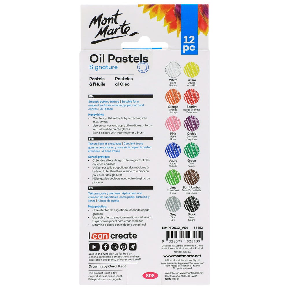 ზეთოვანი პასტელები - MM Oil Pastels 12pc