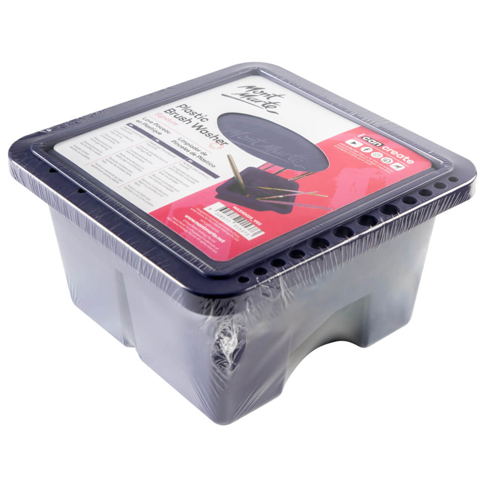 ფუნჯების სარეცხი პლასტმასის - MontMarte Brushwasher Twin Compartment Sq. Plastic
