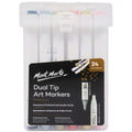 სკეჩმარკერები 24 ფერი (მყარი ქეისით) MM Dual Tip Art Markers 24pc
