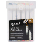 სკეჩმარკერები 24 ფერი (მყარი ქეისით) MM Dual Tip Art Markers 24pc