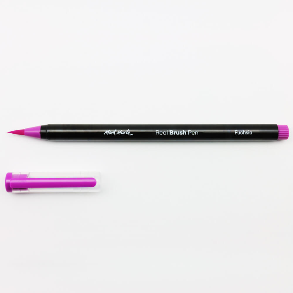 ფუნჯის კალმები 12 ფერი ნაკრები MM Real Brush Pens 12pc