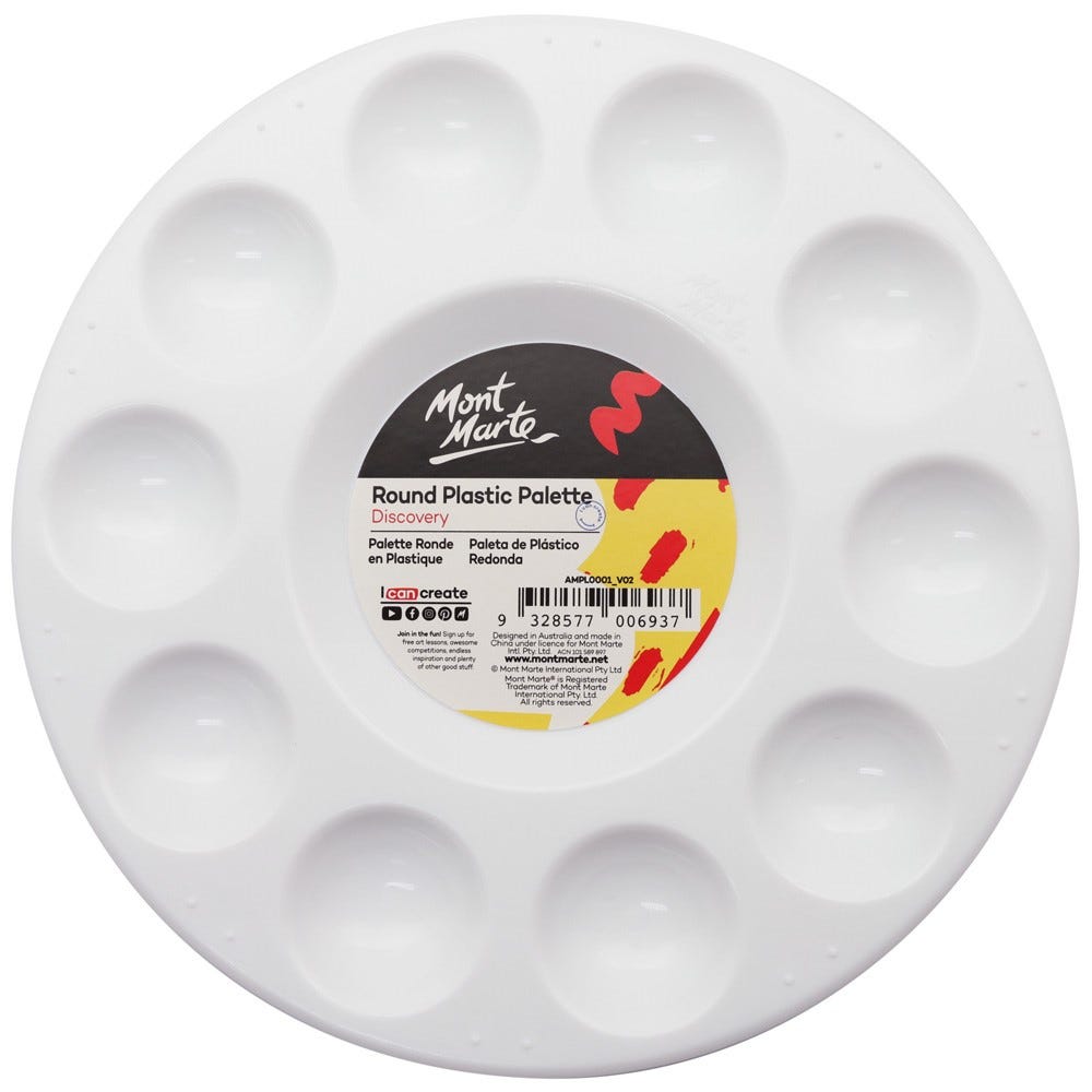 მრგვალი პლასტმასის პალიტრა Round Plastic Palette 17cm