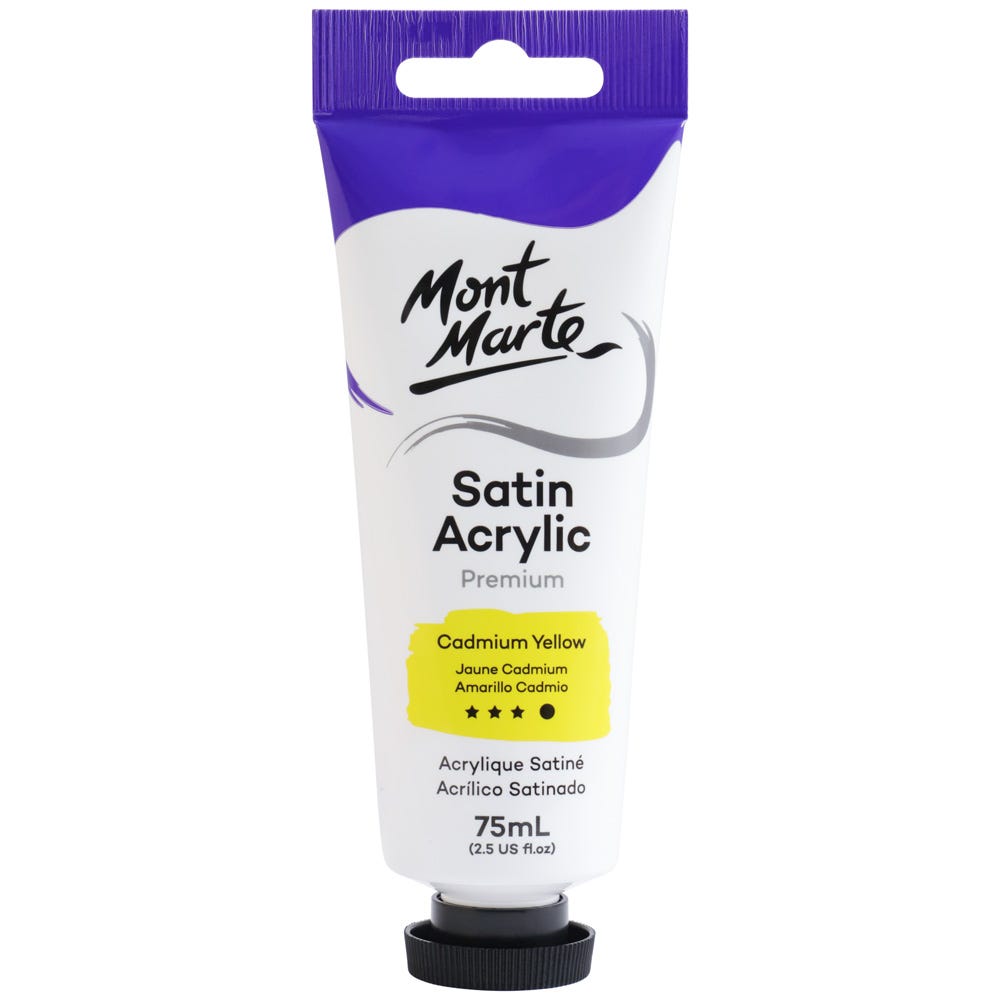 აკრილის საღებავი MM Satin Acrylic 75ml - Cadmium Yellow