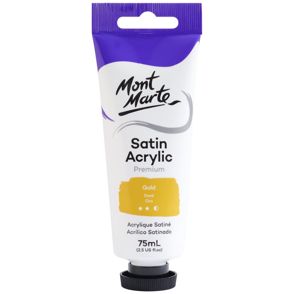 ოქროსფერი აკრილის საღებავი MM Satin Acrylic 75ml - Gold