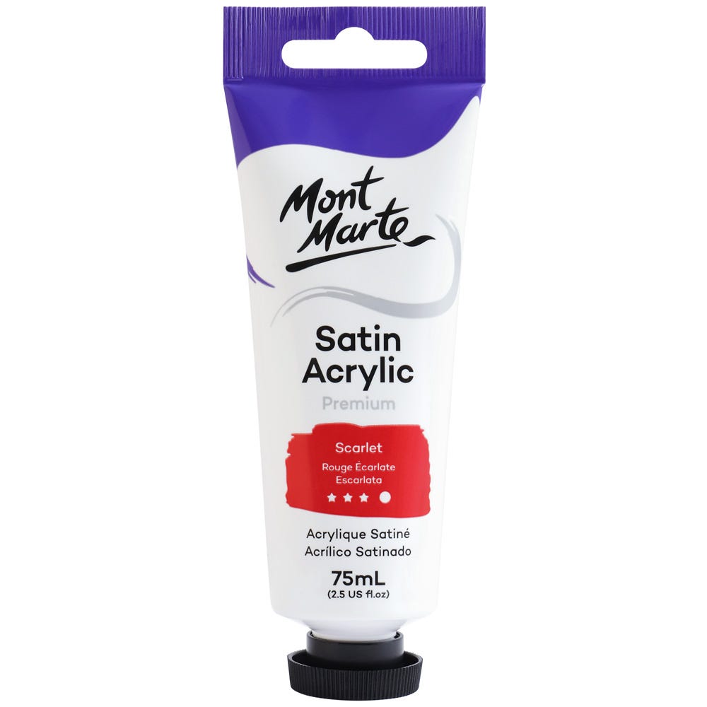 აკრილის საღებავი MM Satin Acrylic 75ml - Scarlet