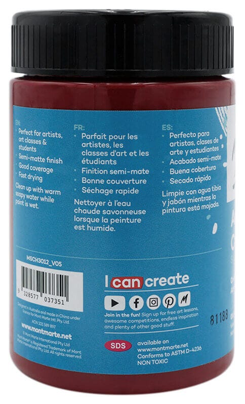 აკრილის საღებავი MM Studio Acrylic Paint 300ml - Old Mauve
