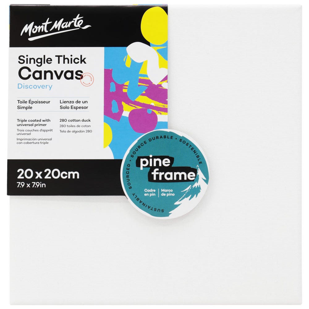 Загрунтованный холст 20x20 см MM Discovery Canvas Single Thick 20x20cm