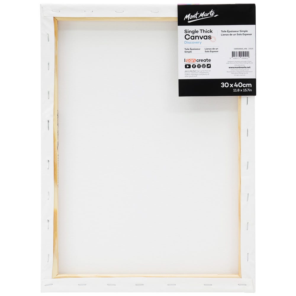 დაგრუნტული ტილო ქვეჩარჩოზე 30x40სმ MM Discovery Canvas Single Thick 30x40cm