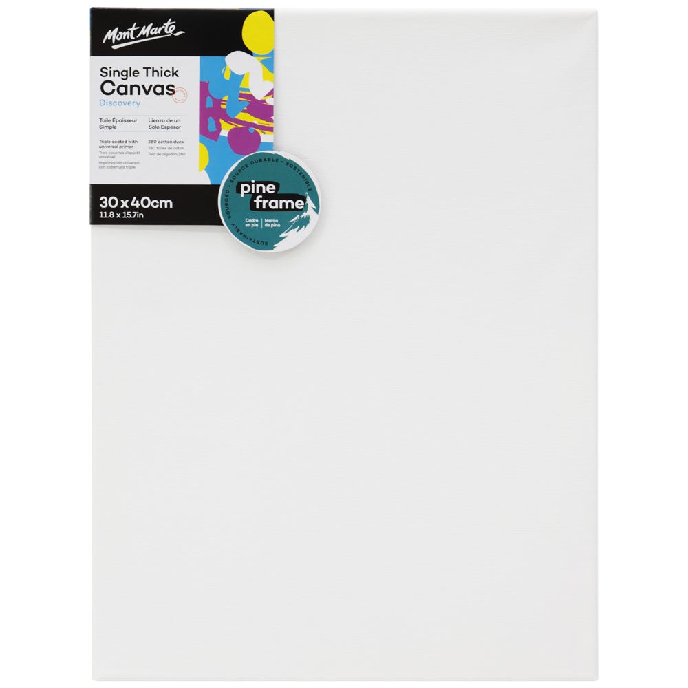დაგრუნტული ტილო ქვეჩარჩოზე 30x40სმ MM Discovery Canvas Single Thick 30x40cm