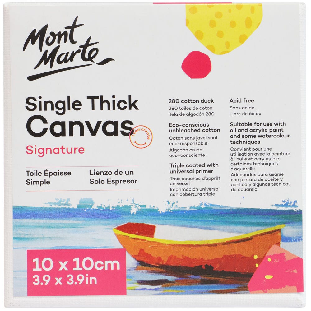 დაგრუნტული სამხატვრო ტილო ქვეჩარჩოზე MM Studio Canvas Pine Frame S.T. 10x10cm