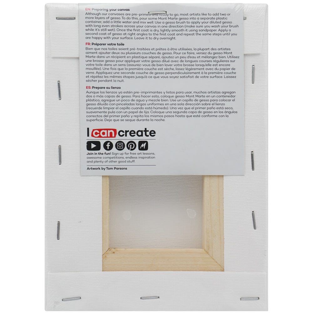 დაგრუნტული სამხატვრო ტილო ქვეჩარჩოზე MM Studio Canvas Pine Frame S.T. 13x18cm