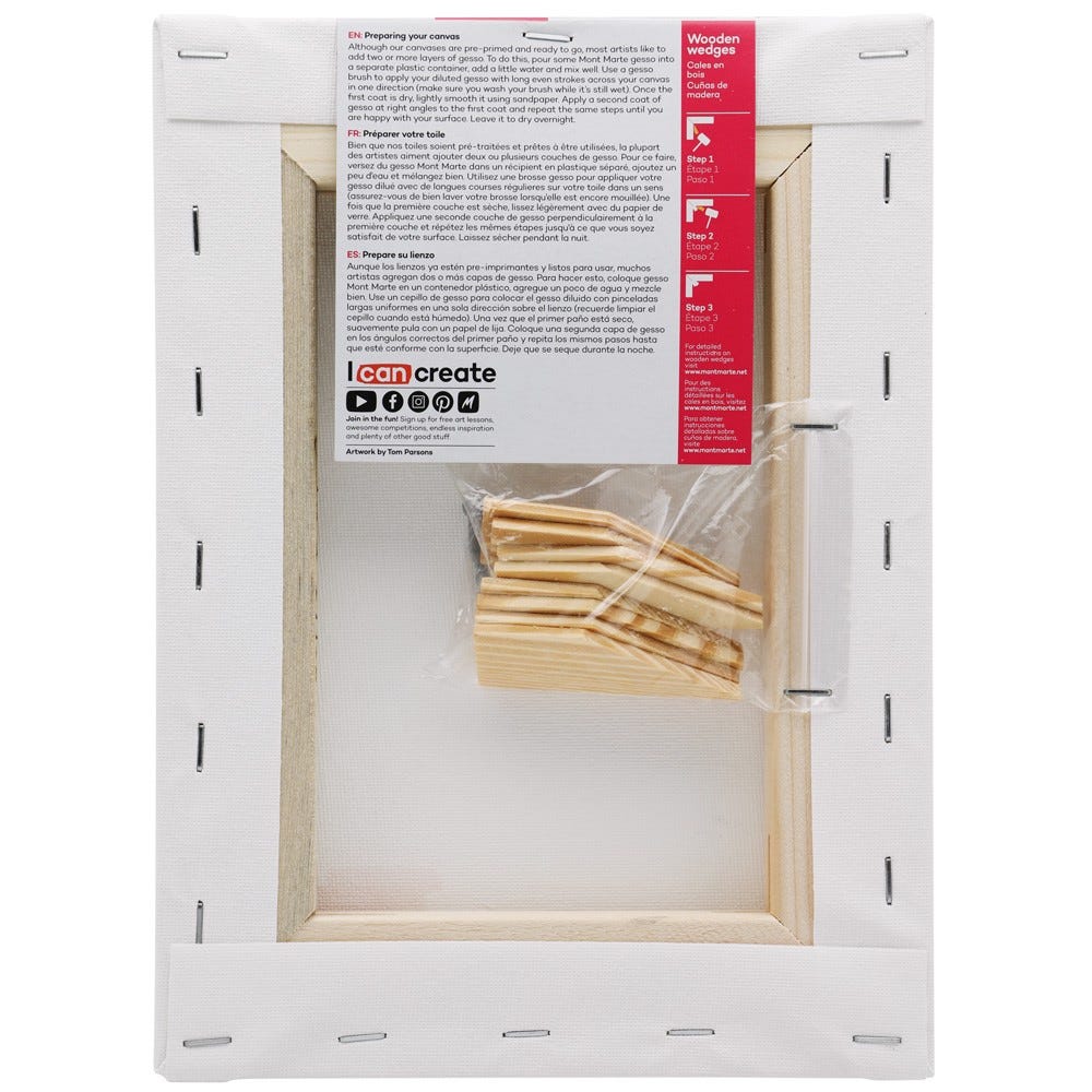 დაგრუნტული სამხატვრო ტილო ქვეჩარჩოზე MM Studio Canvas Pine Frame S.T. 18x24cm
