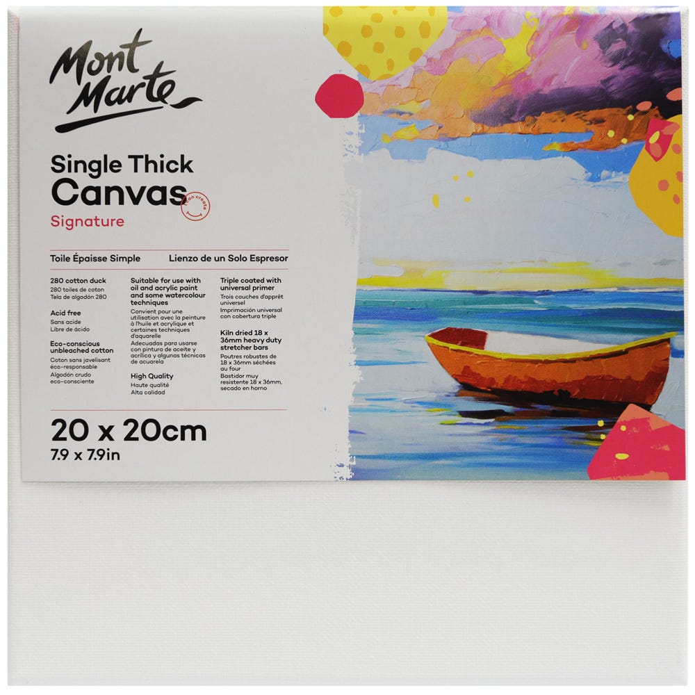 დაგრუნტული სამხატვრო ტილო ქვეჩარჩოზე MM Studio Canvas Pine Frame S.T. 20x20cm