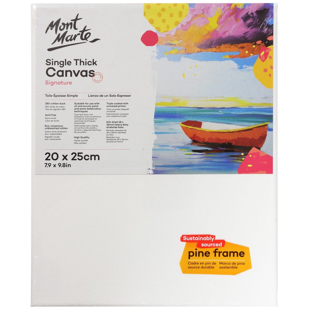 დაგრუნტული სამხატვრო ტილო ქვეჩარჩოზე MM Studio Canvas Pine Frame S.T. 20x25cm