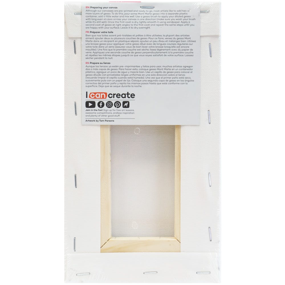 დაგრუნტული სამხატვრო ტილო ქვეჩარჩოზე MM Studio Canvas Pine Frame S.T. 22.9x12.7cm