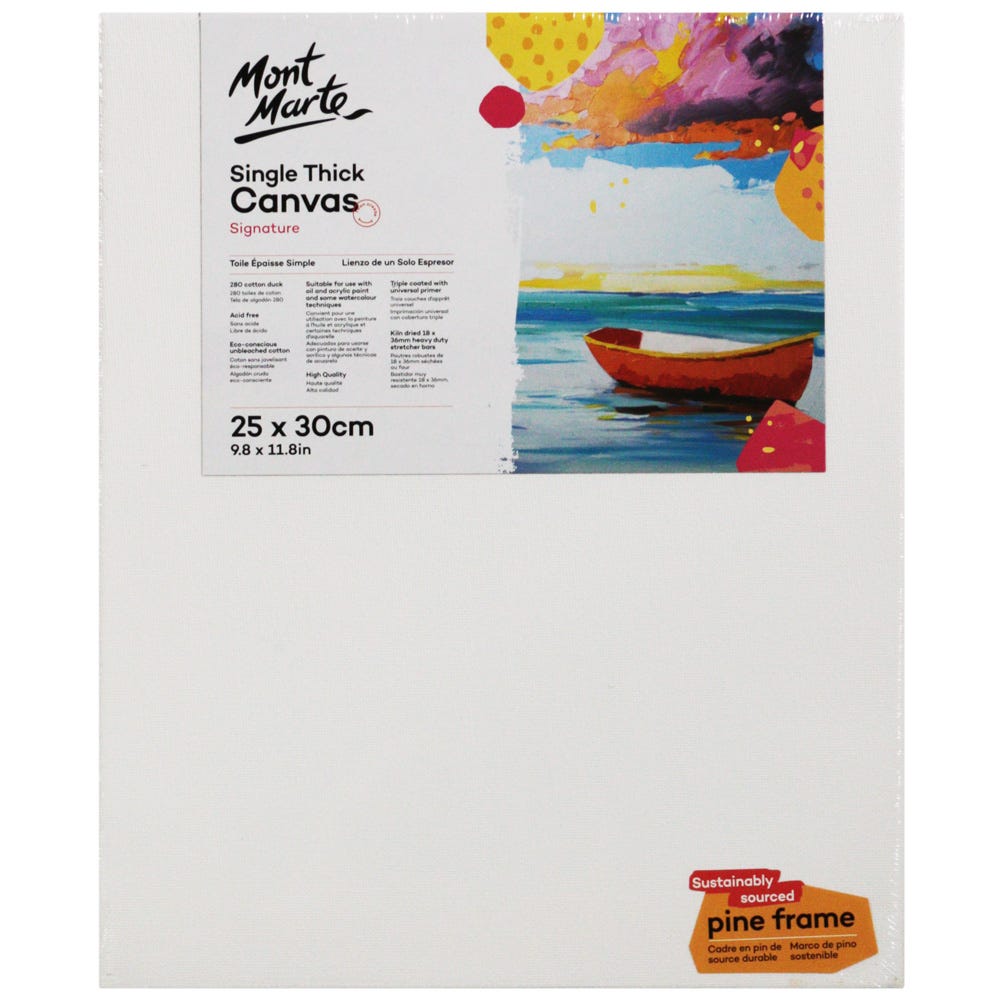 დაგრუნტული სამხატვრო ტილო ქვეჩარჩოზე MM Studio Canvas Pine Frame S.T. 25x30cm