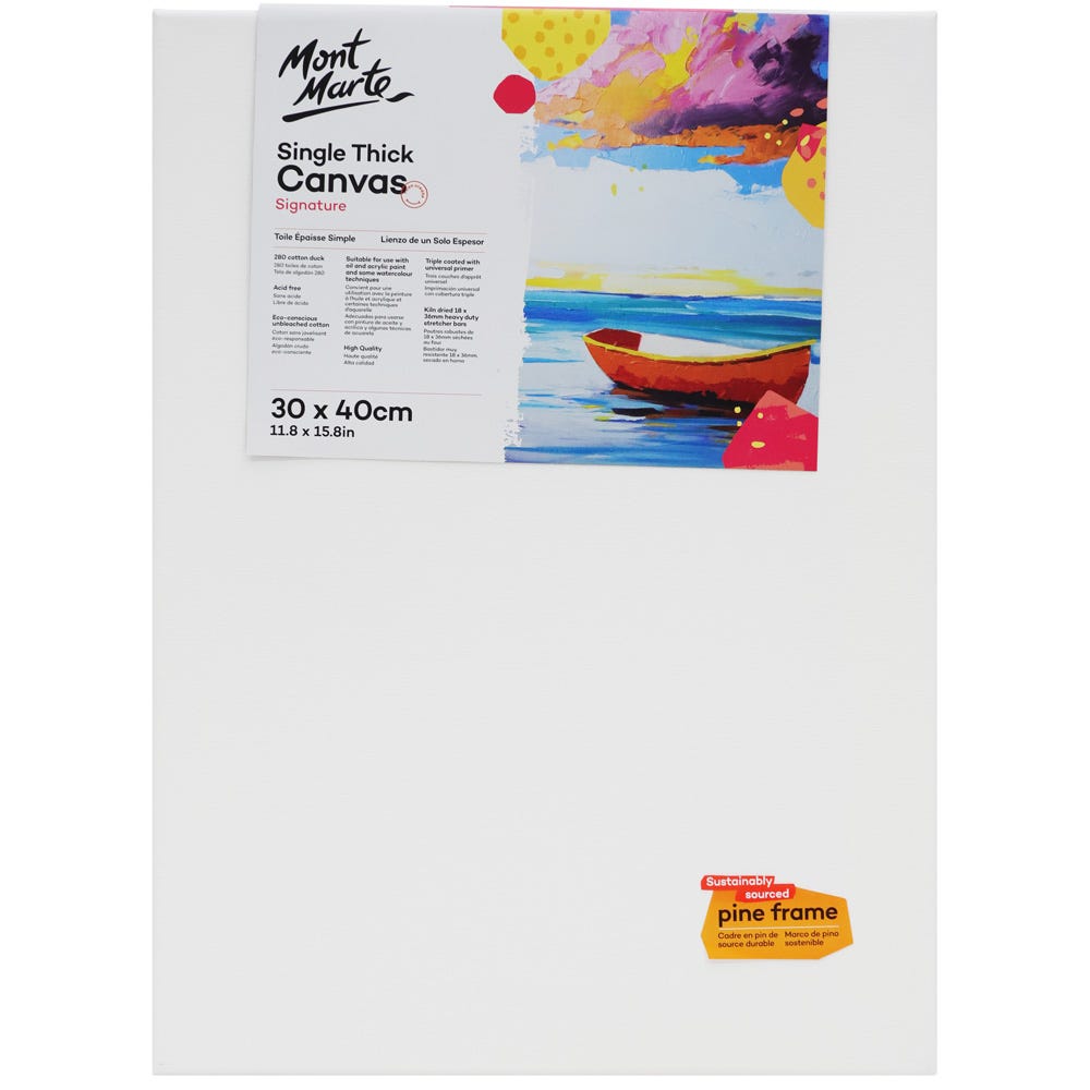 დაგრუნტული სამხატვრო ტილო ქვეჩარჩოზე MM Studio Canvas Pine Frame S.T. 30x40cm