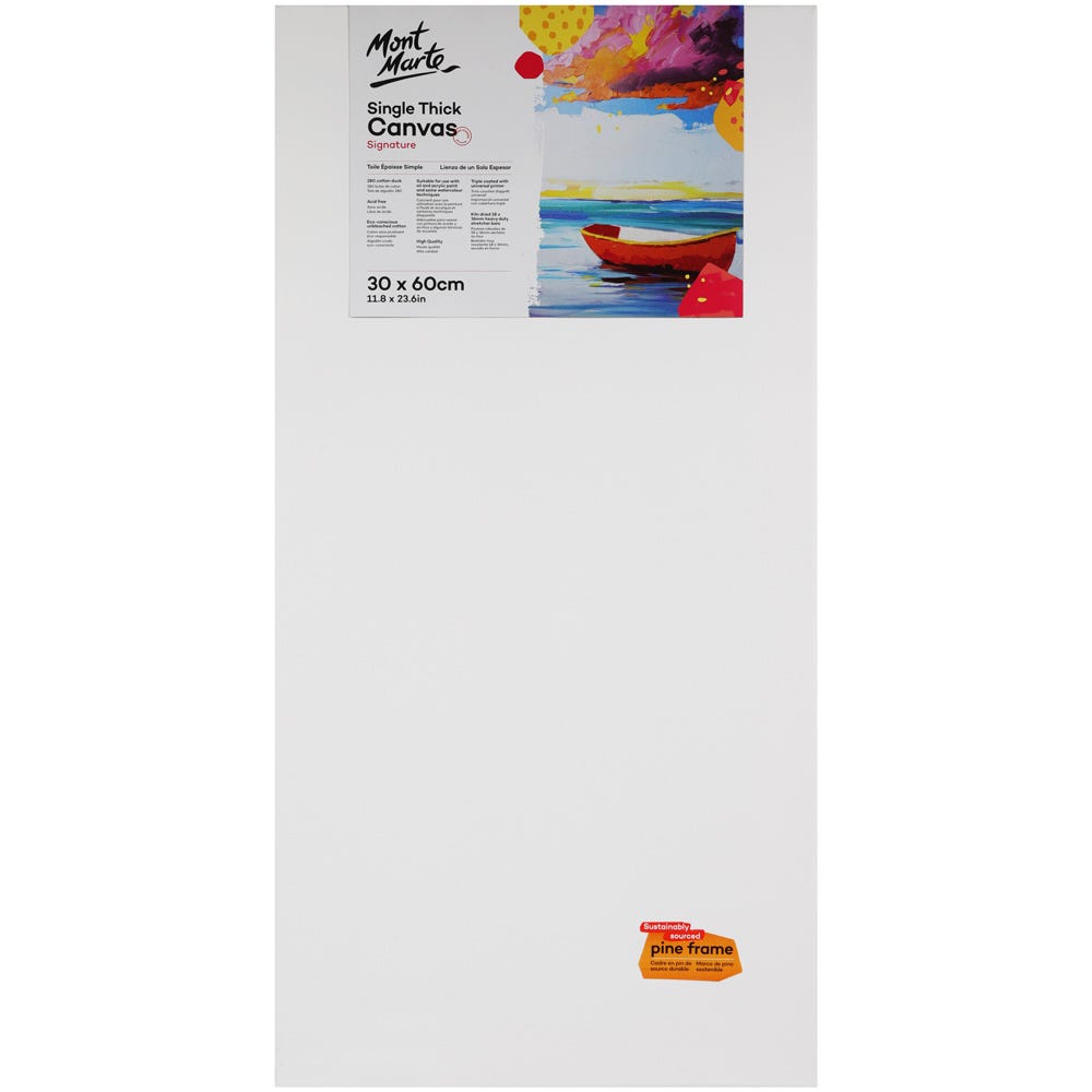 დაგრუნტული სამხატვრო ტილო ქვეჩარჩოზე MM Studio Canvas Pine Frame S.T. 30x60cm