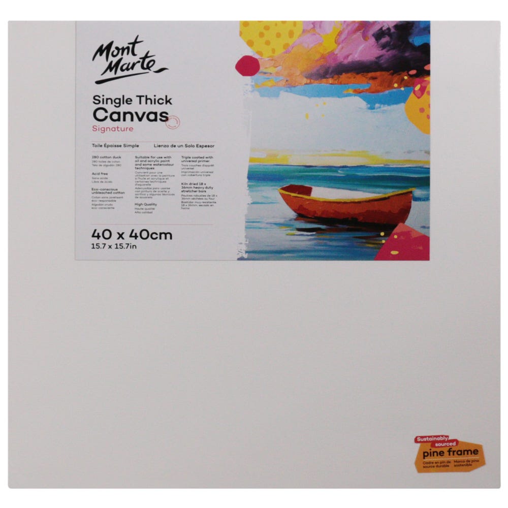 დაგრუნტული სამხატვრო ტილო ქვეჩარჩოზე MM Studio Canvas Pine Frame S.T. 40x40cm