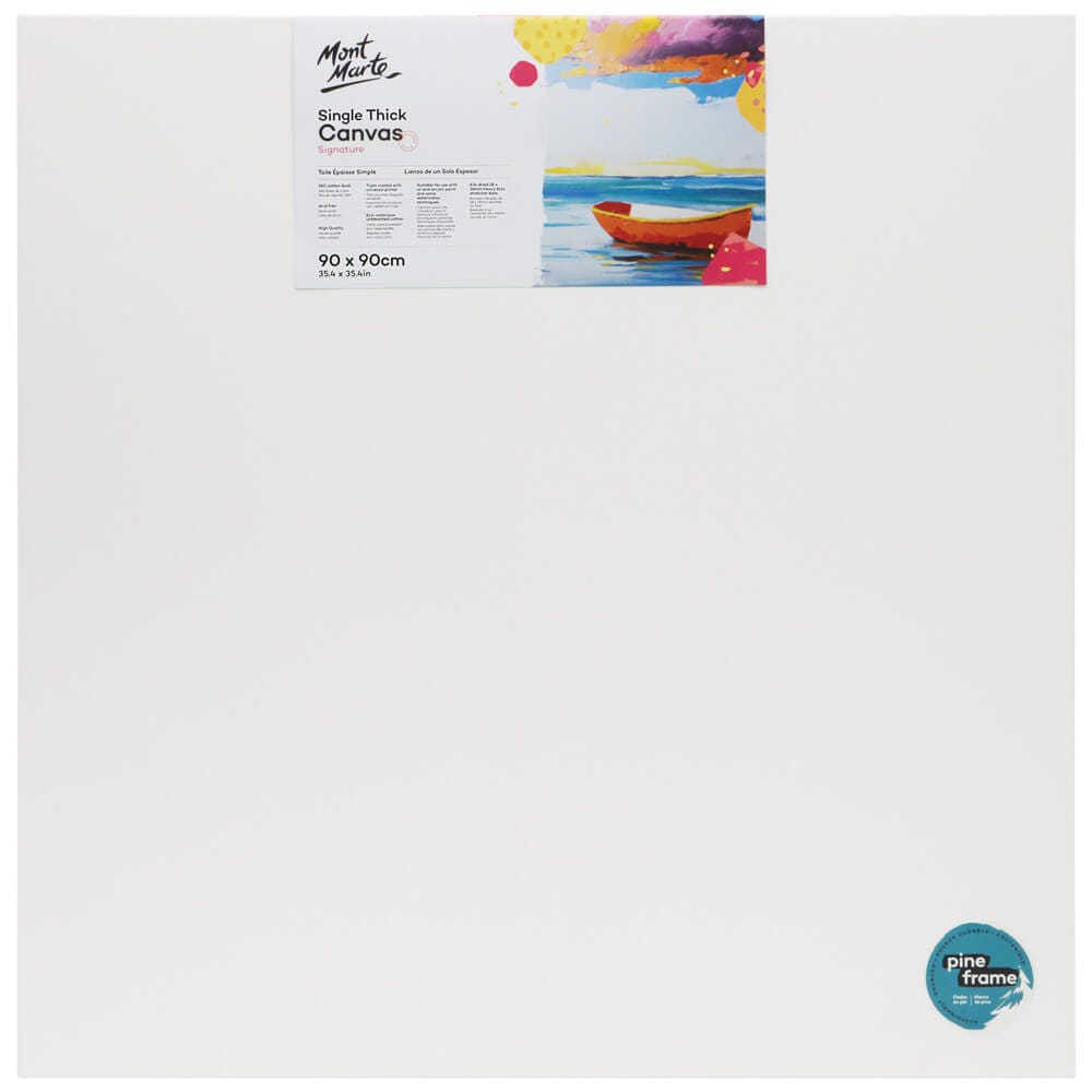დაგრუნტული სამხატვრო ტილო ქვეჩარჩოზე MM Studio Canvas Pine Frame S.T. 90x90cm