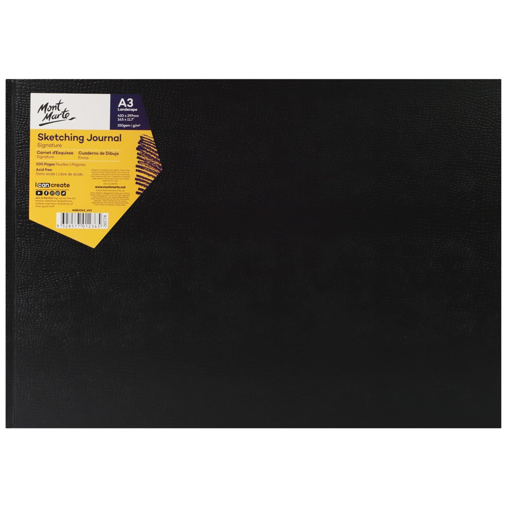 სახატავი სკეჩბუქი - MM Sketch Journal Croc A3 Lscape 100pg 150gsm