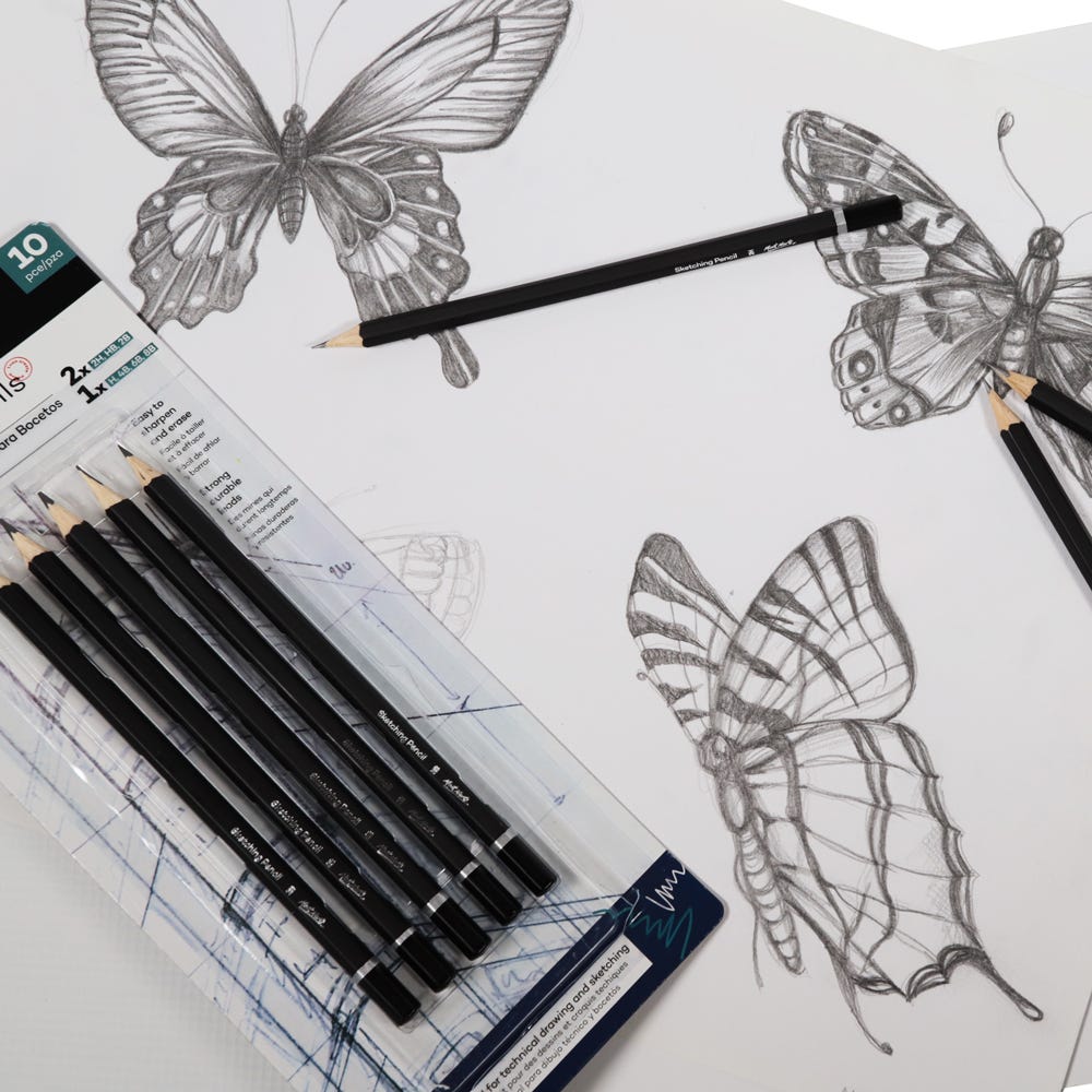 სკეჩინგის ფანქრები 10 ცალი MM Sketching Pencils 10pc