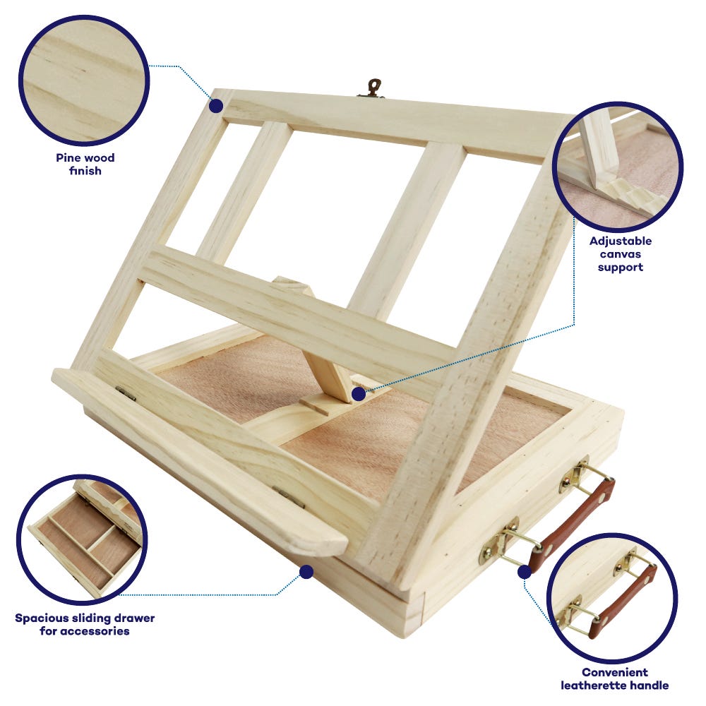 სამაგიდო სახატავი მოლბერტი MM Table Easel w/Drawer - Pine