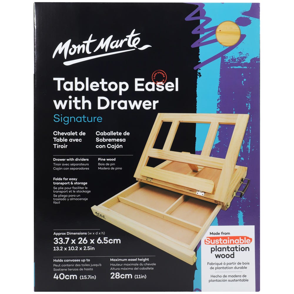 სამაგიდო სახატავი მოლბერტი MM Table Easel w/Drawer - Pine